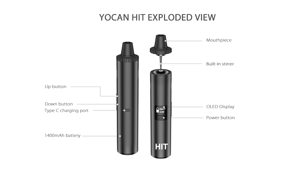 Original Yocan Hit Dry Herb Va - огляд і ціна Vaping Area