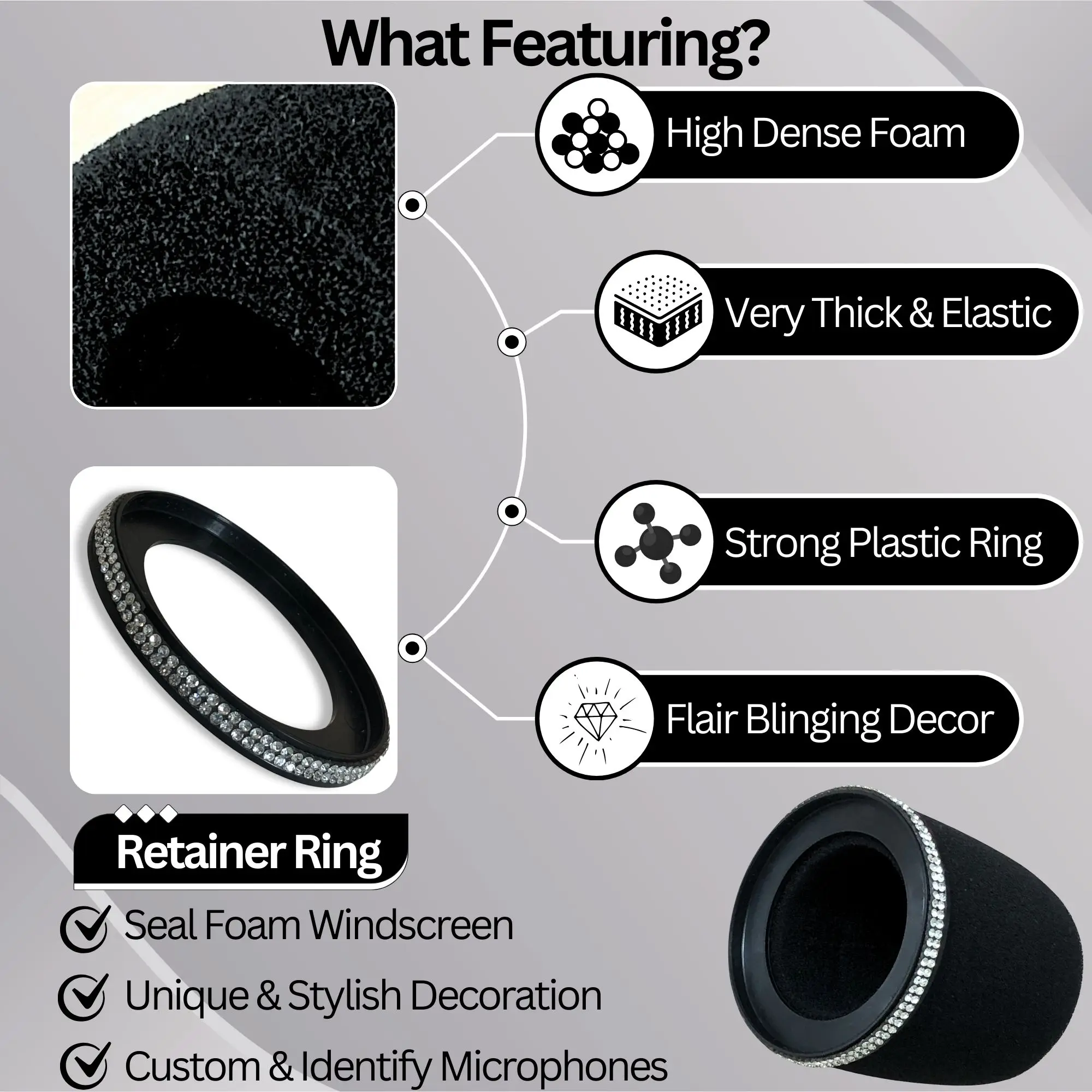 Sparkly MV7 Foam Pop Filter fo - огляд і ціна Shure Mic Mv7