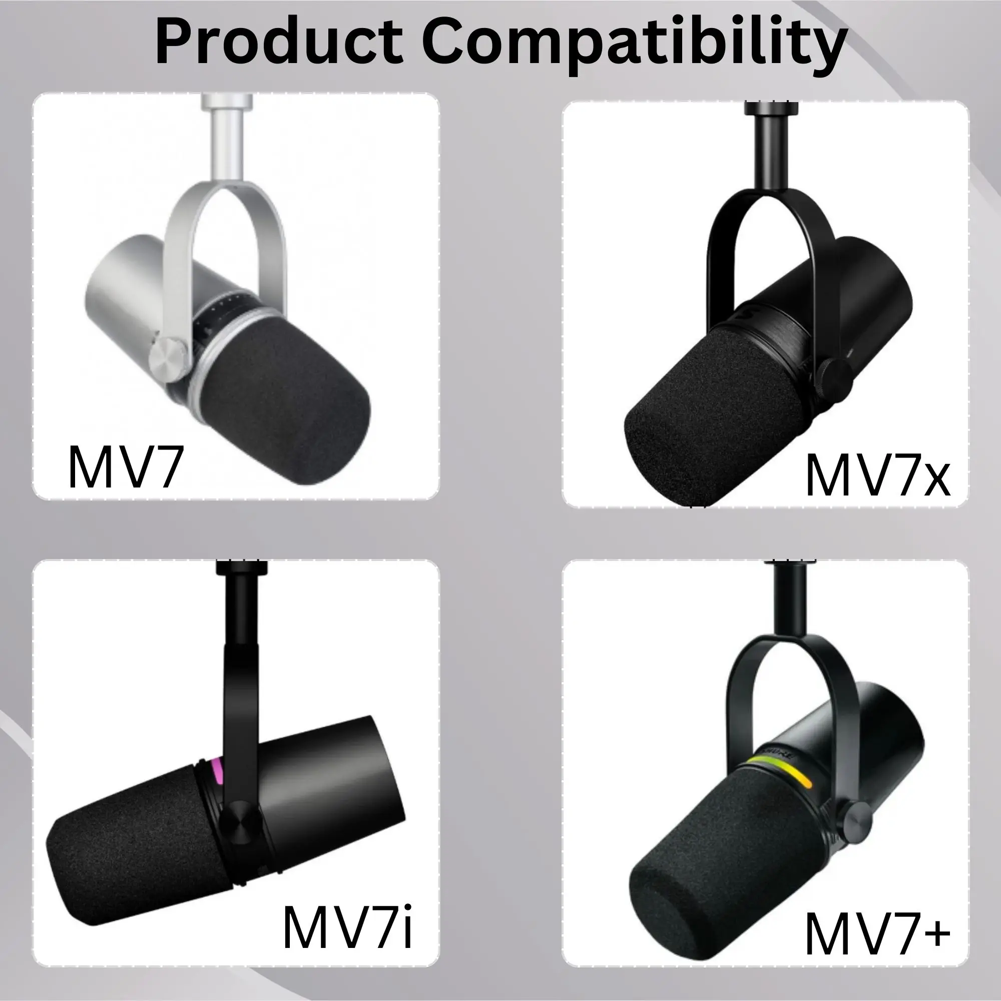 Sparkly MV7 Foam Pop Filter fo - огляд і ціна Shure Mic Mv7