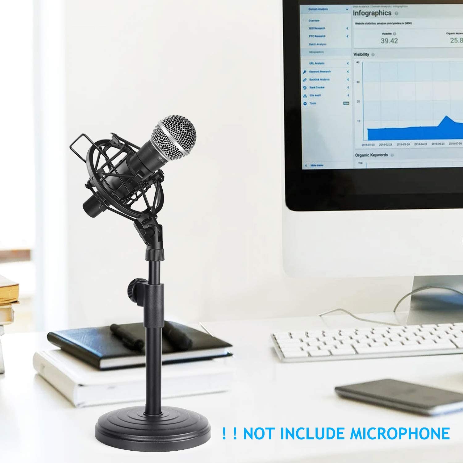 Desk Microphone Stand, Adjusta - огляд і ціна Shure Mic Sm58